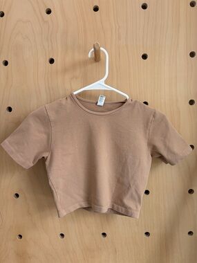 Los Angeles Apparel Garment Dye Short Sleeve Crop Tee - Medium